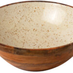 ΜΠΩΛ ΞΥΛΙΝΟ Ø 30Χ10CM ΛΕΥΚΟ GOLD SPOTS