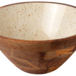 ΜΠΩΛ ΞΥΛΙΝΟ Ø 35Χ16CM ΛΕΥΚΟ GOLD SPOTS