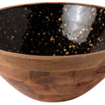 ΜΠΩΛ ΞΥΛΙΝΟ Ø 35Χ16CM ΜΑΥΡΟ GOLD SPOTS