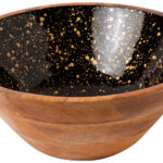 ΜΠΩΛ ΞΥΛΙΝΟ Ø 30Χ12CM ΜΑΥΡΟ GOLD SPOTS