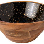 ΜΠΩΛ ΞΥΛΙΝΟ Ø 25Χ11CM ΜΑΥΡΟ GOLD SPOTS