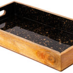 ΞΥΛΙΝΟ ΠΛΑΤΩ ΣΕΡΒΙΡΙΣΜΑΤΟΣ 40Χ22Χ5 ΜΑΥΡΟ ΜΕ ΧΕΡΟΥΛΙΑ ΚΑΙ ΧΡΥΣΑ SPOTS