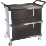 ΤΡΟΛΛΕΪ ΑΛΟΥΜ ΜΕ 3 ΠΛΑΣΤ ΡΑΦΙΑ ΜΑΥΡΟ ΜΕ ΠΟΡΤΕΣ 102x50x96 CM