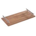 ΠΛΑΤΩ ΣΕΡΒΙΡΙΣΜΑΤΟΣ ΑΠΟ ΞΥΛΟ ΑΚΑΚΙΑΣ 36x17x5,5CM ΜΕ ΙΝΟΧ ΛΑΒΕΣ