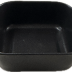 ΣΑΓΑΝΙ ΣΕΡΒΙΡΙΣΜΑΤΟΣ ΤΕΤΡΑΓΩΝΟ ΜΕ ΧΕΡΟΥΛΙΑ ΙΝΟΧ 11,5x11,5x5 CM ΜΑΥΡΟ ΜΑΤ