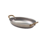 ΠΙΑΤΕΛΑ ΟΒΑΛ INOX VINTAGE MAT 21x16x3.5 CM CM ΜΕ ΜΠΡΟΥΤΖΙΝΑ ΧΕΡΟΥΛΙΑ