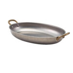 ΠΙΑΤΕΛΑ ΟΒΑΛ INOX VINTAGE MAT 30x21x4 CM ΜΕ ΜΠΡΟΥΤΖΙΝΑ ΧΕΡΟΥΛΙΑ