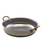 ΣΑΓΑΝΑΚΙ ΣΤΡΟΓΓΥΛΟ INOX VINTAGE MAT 14 x 4 CM ΜΕ ΜΠΡΟΥΤΖΙΝΑ ΧΕΡΟΥΛΙΑ