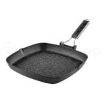 ΤΗΓΑΝΙ GRILL 24x24 CM ΑΝΤΙΚΟΛΛΗΤΙΚΟ ΑΛΟΥΜΙΝΙΟΥ INDUCTION ΜΕ ΣΠΑΣΤΗ ΛΑΒΗ