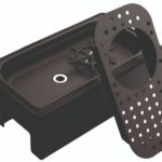 RINSER GN 1/3 ΙΝΟΧ ΜΑΥΡΟ ΜΕ ΣΧΑΡΑ ΚΑΙ ΒΑΣΗ